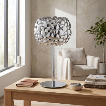 Weiße oder verchromte Tischleuchte 2xE27 | Mondialshop