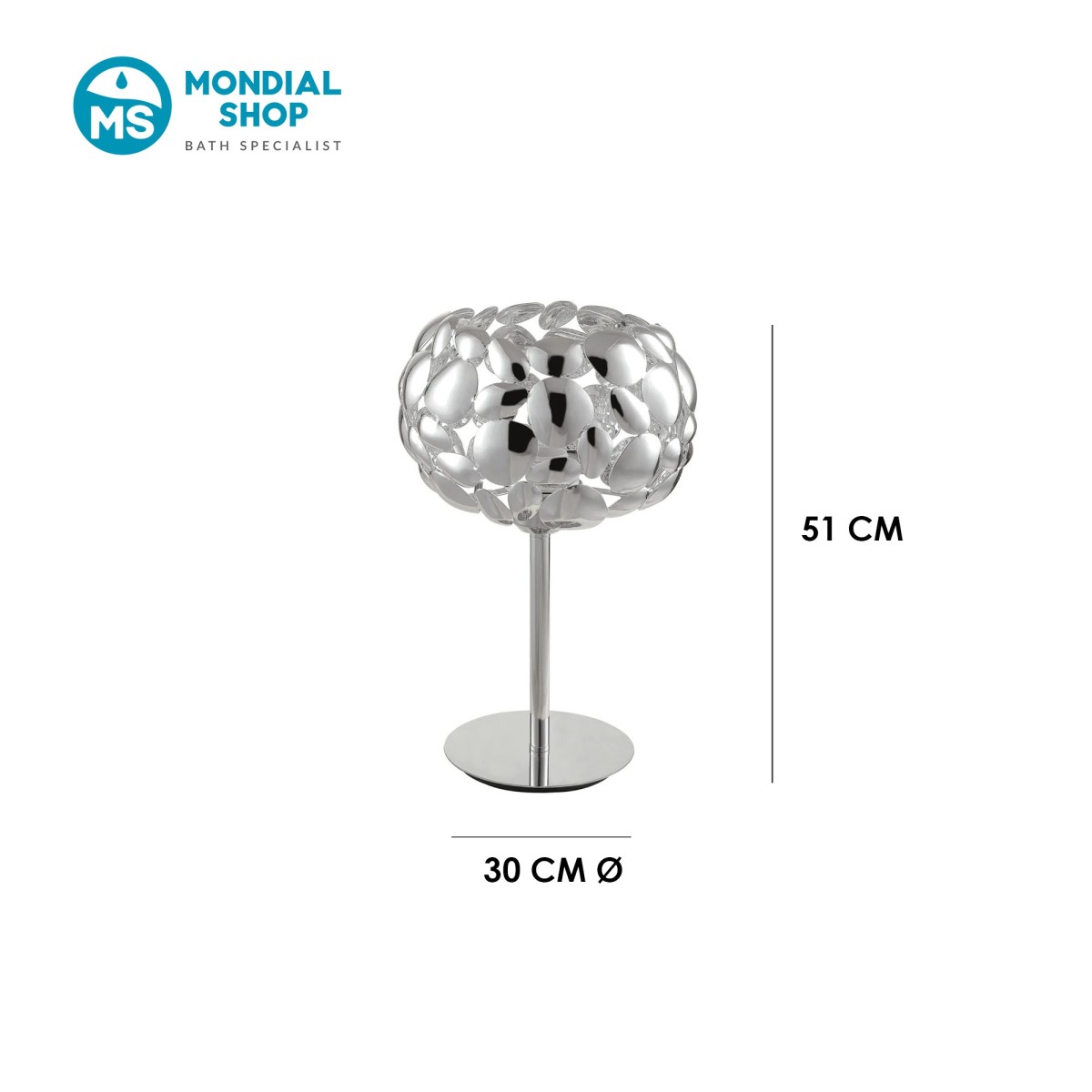 Lampe de table blanche ou chromée 2xE27 | Mondialshop