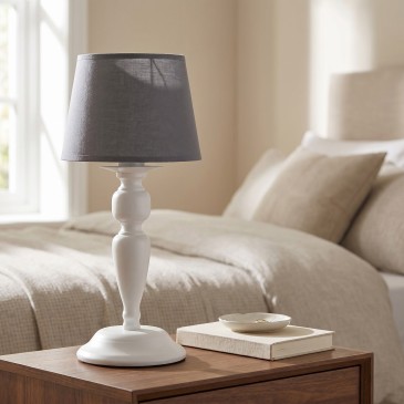 Lampe de table classique blanche et grise | Mondialshop