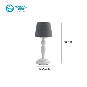 Lampada da Tavolo Classica Bianca e Grigia | Mondialshop