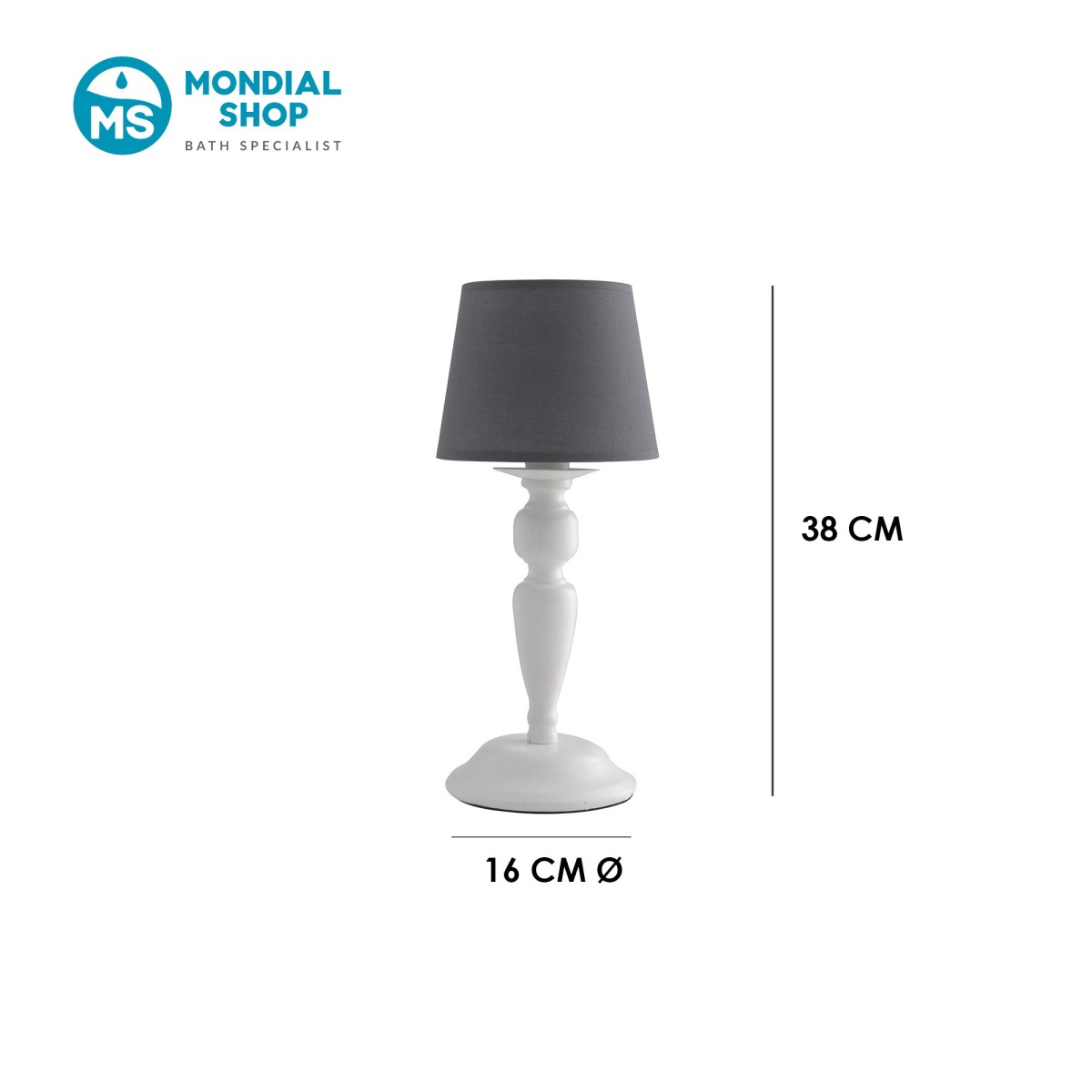 Lampada da Tavolo Classica Bianca e Grigia | Mondialshop