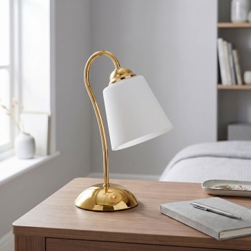lampada da tavolo classica in finitura oro o nichel