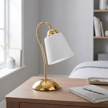 lampada da tavolo classica in finitura oro o nichel