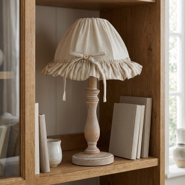 Lampe en bois naturel avec...