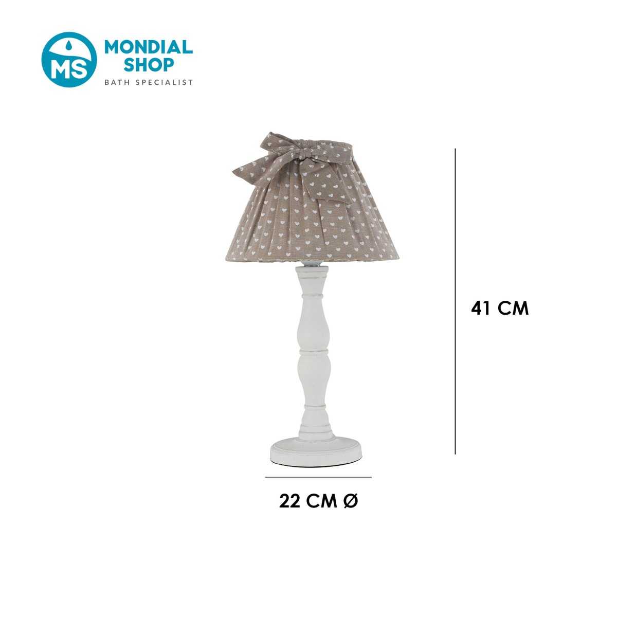 Tischleuchte aus Cin-Holz und beigem Stoff | Mondialshop