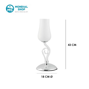 Lampada da Tavolo Design a Fiore Bianco | Mondialshop