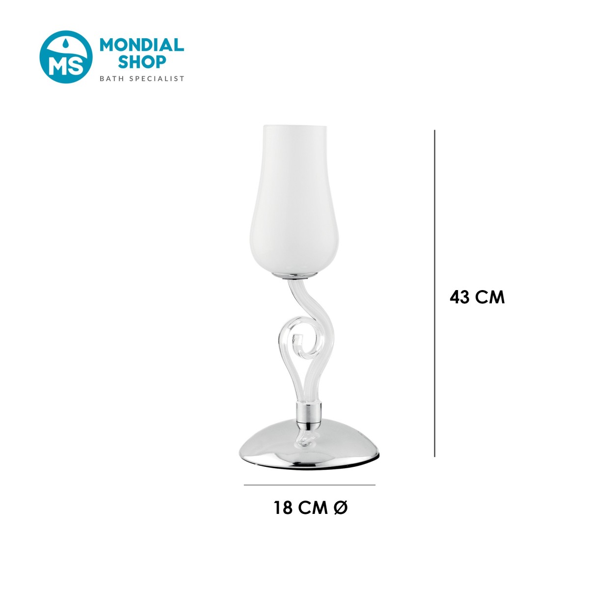 Lampada da Tavolo Design a Fiore Bianco | Mondialshop