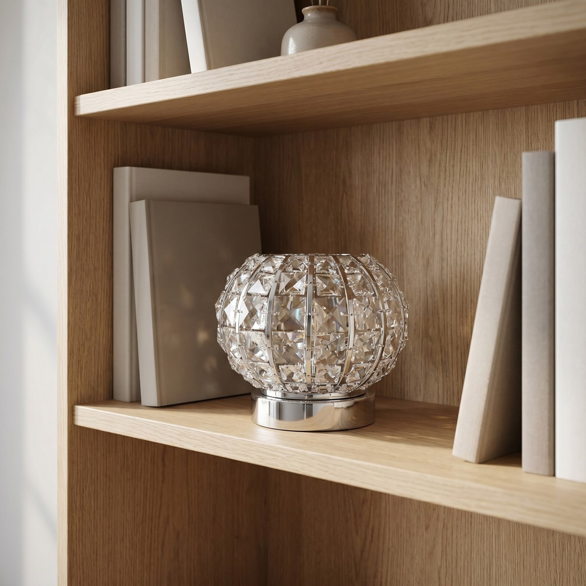 lampada classica con cristalli K9 e struttura in cromo...