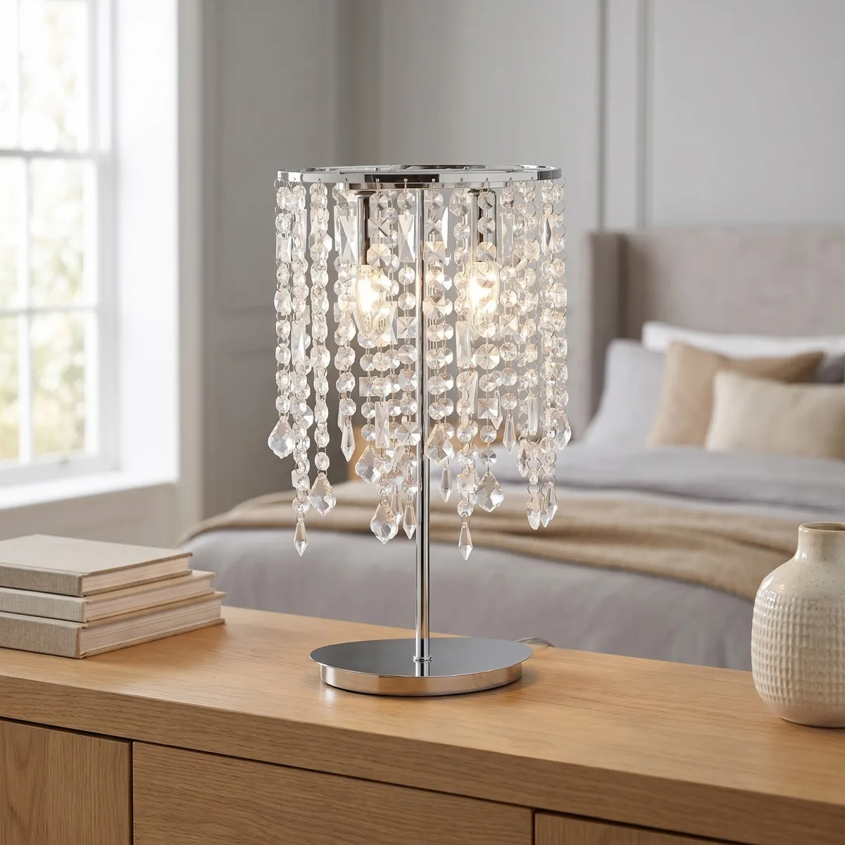 Lampe de table K9 en cristal et métal | Mondialshop