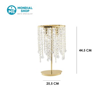 Tischleuchte aus K9-Kristall und Metall | Mondialshop