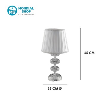 Lampe de table élégante en chrome et cristal | Mondialshop