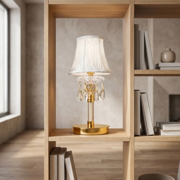 Lampe de table élégante en or et cristal K9 | Mondialshop