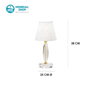 Lampe de table classique en cristal et tissu | Mondialshop