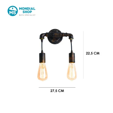 Rustikale Wandleuchte aus rostfarbenem oder verzinktem Metall | Mondialshop