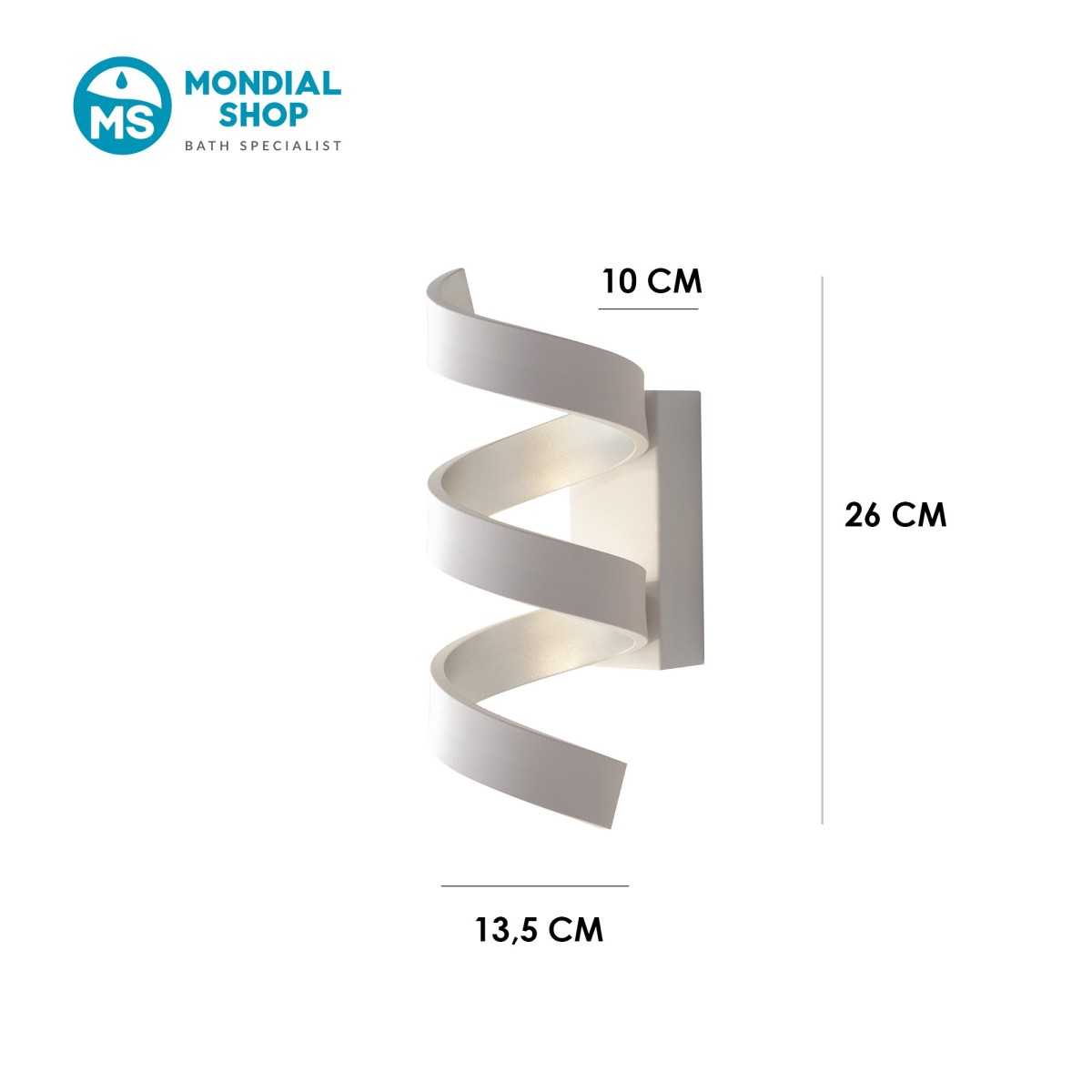 Scheda tecnica applique a spirale HELIX bianca