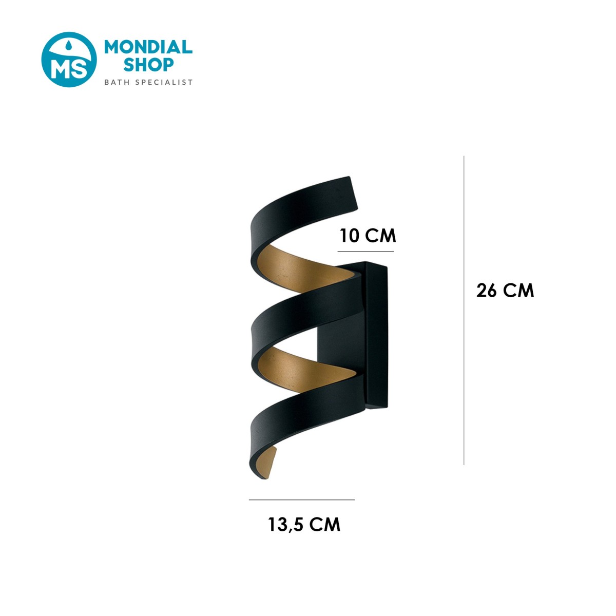 Scheda tecnica applique a spirale HELIX nera
