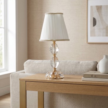 Lampe de table élégante en chrome et cristal | Mondialshop