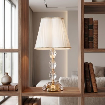 Lampada da Tavolo Elegante Adatta per salotto e camera In cristallo cromo Disponibile in cromo o oro E27