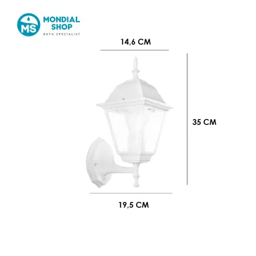 Scheda tecnica applique esterno ROMA AP1A bianca