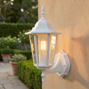 lanterna da parete classica da esterno disponibile in bianco o nero