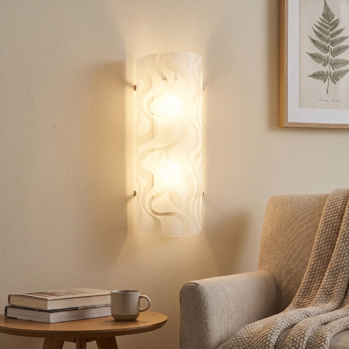 Applique murale LED blanche 8W à effet vagues | Mondialshop