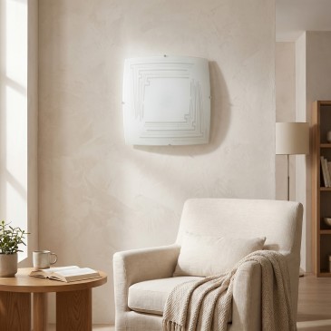 Plafoniera Quadrata brillantinata Disponibile in 3 varianti di dimensioni Adatta a camera da letto e salotti 2X 3X 4XE27