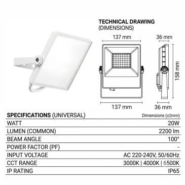 20-W-LED-Außenstrahler | Mondialshop