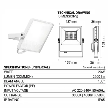 20-W-LED-Außenstrahler | Mondialshop