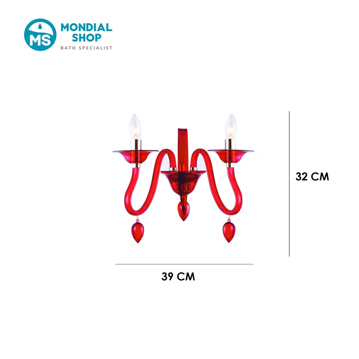 Scheda tecnica applique ESTEFAN-2 rosso