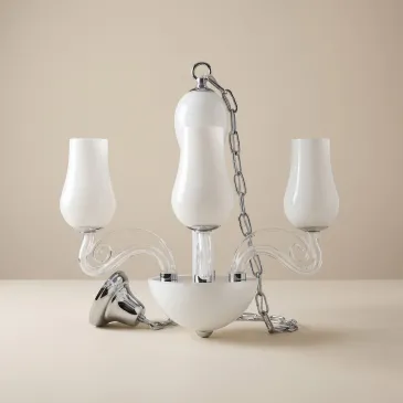 Hängeleuchte aus mundgeblasenem Glas mit Schirm, E14 | Mondialshop