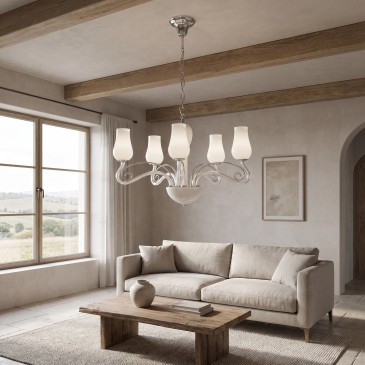 Lustre classique en verre...