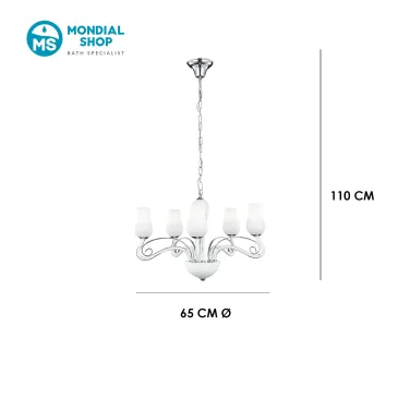 Hängeleuchte aus mundgeblasenem Glas mit Schirm | Mondialshop