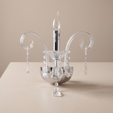 Applique murale classique en verre et cristal K9 | Mondialshop