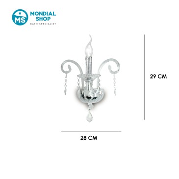 I 246 00700 8031414085453 Fan Europe Lighting Applique 1 luce vetro e cristallo CRISTALLO
