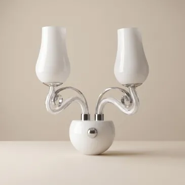 Wandleuchte aus Glas und poliertem Chrom | Mondialshop