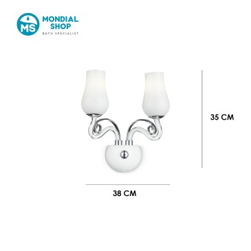 Wandleuchte aus Glas und poliertem Chrom | Mondialshop