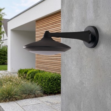 Lanterna Classica Applique LED da Esterno Moderna Nera 12W
