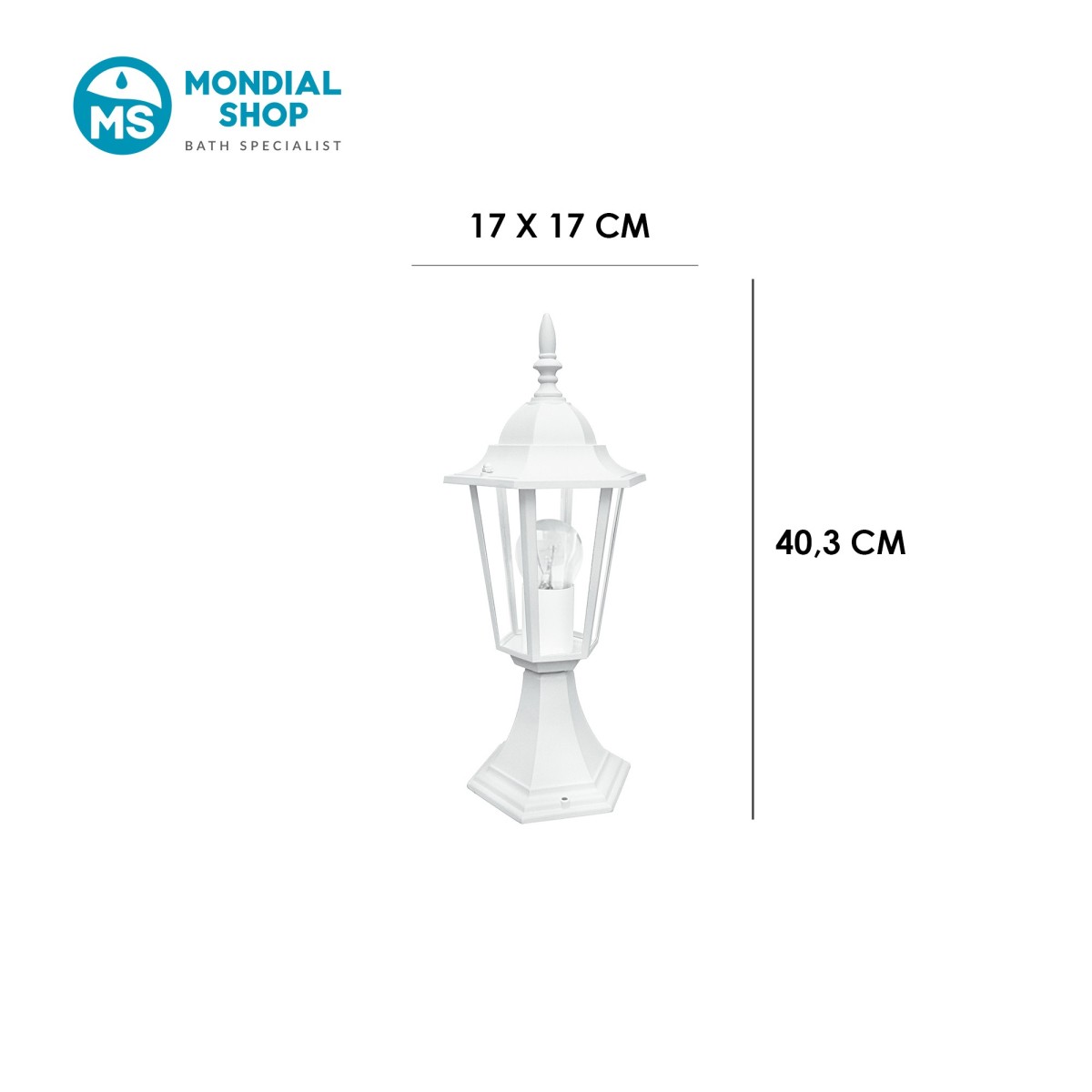 Scheda tecnica lampioncino da esterno MILANO-L1 bianco