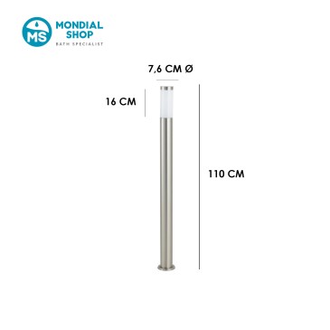Borne lumineuse extérieure E27 en nickel satiné | Mondialshop