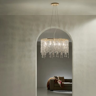 Lampadario Ovale a 5 Luci con Cristalli K9 | Mondialshop