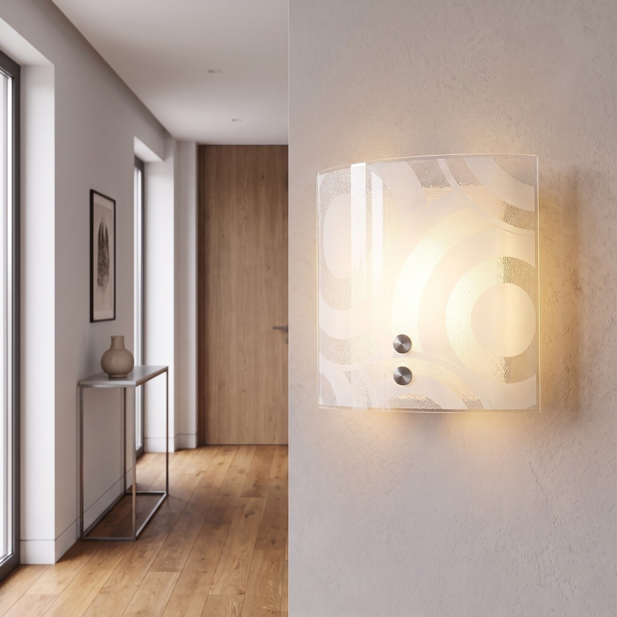 Applique murale carrée en verre Graniglia E27 | Mondialshop