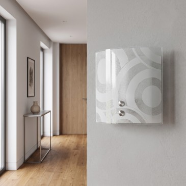 Quadratische Graniglia-Wandleuchte aus Glas, E27 | Mondialshop