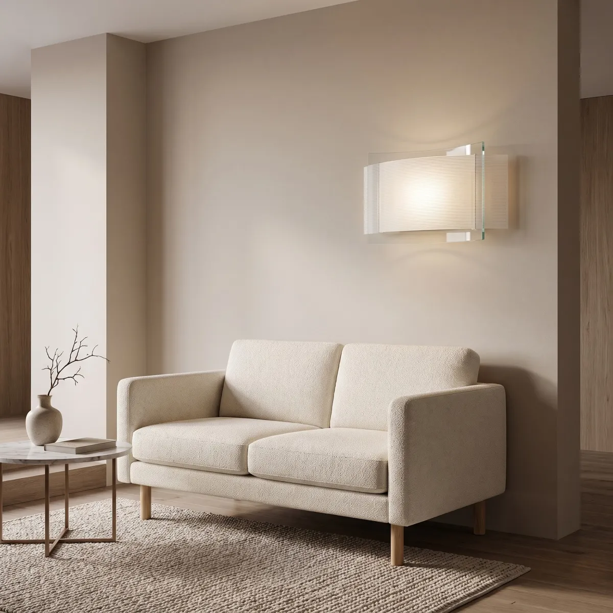 Applique murale E27 à double verre blanc | Mondialshop