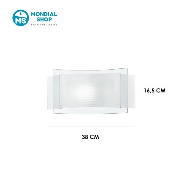 Scheda tecnica applique moderna E27 in vetro bianco rigato