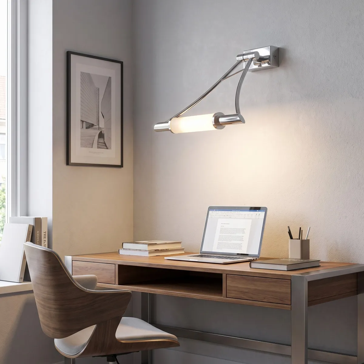 Applique murale réglable R7S en verre et métal | Mondialshop