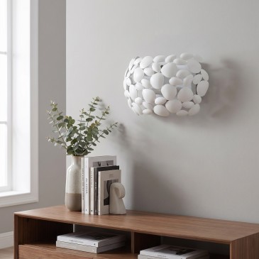 applique moderna 2xE14 in finitura bianco o cromo