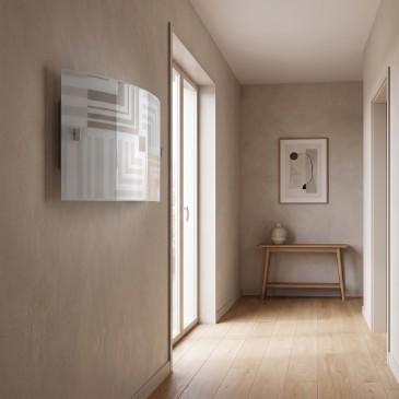 Rechteckige Wandleuchte mit dekorativem weißen Glas und E27-Glühbirne | Mondialshop