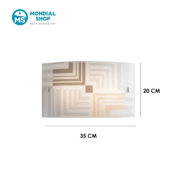 Rechteckige Wandleuchte mit dekorativem weißen Glas und E27-Glühbirne | Mondialshop