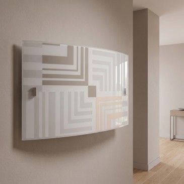 Rechteckige Wandleuchte mit dekorativem weißen Glas und E27-Glühbirne | Mondialshop