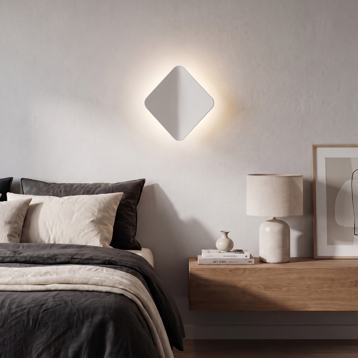 3W LED-Diamant-Wandleuchte, Weiß und Schwarz | Mondialshop